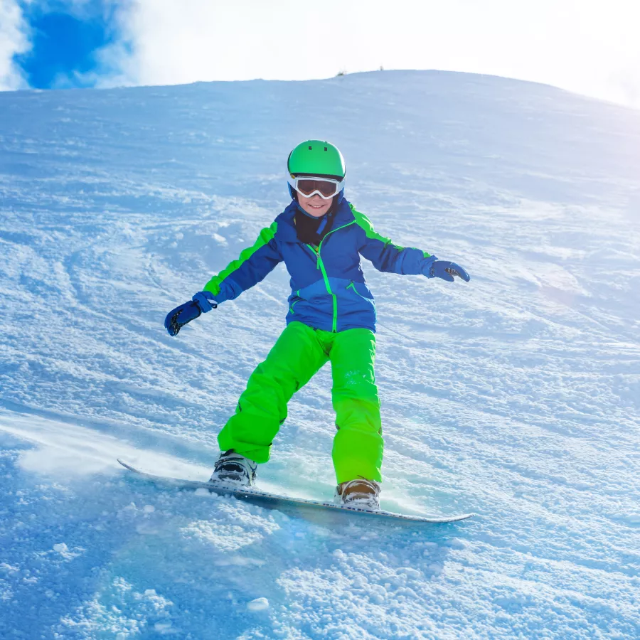 Child snowboarding