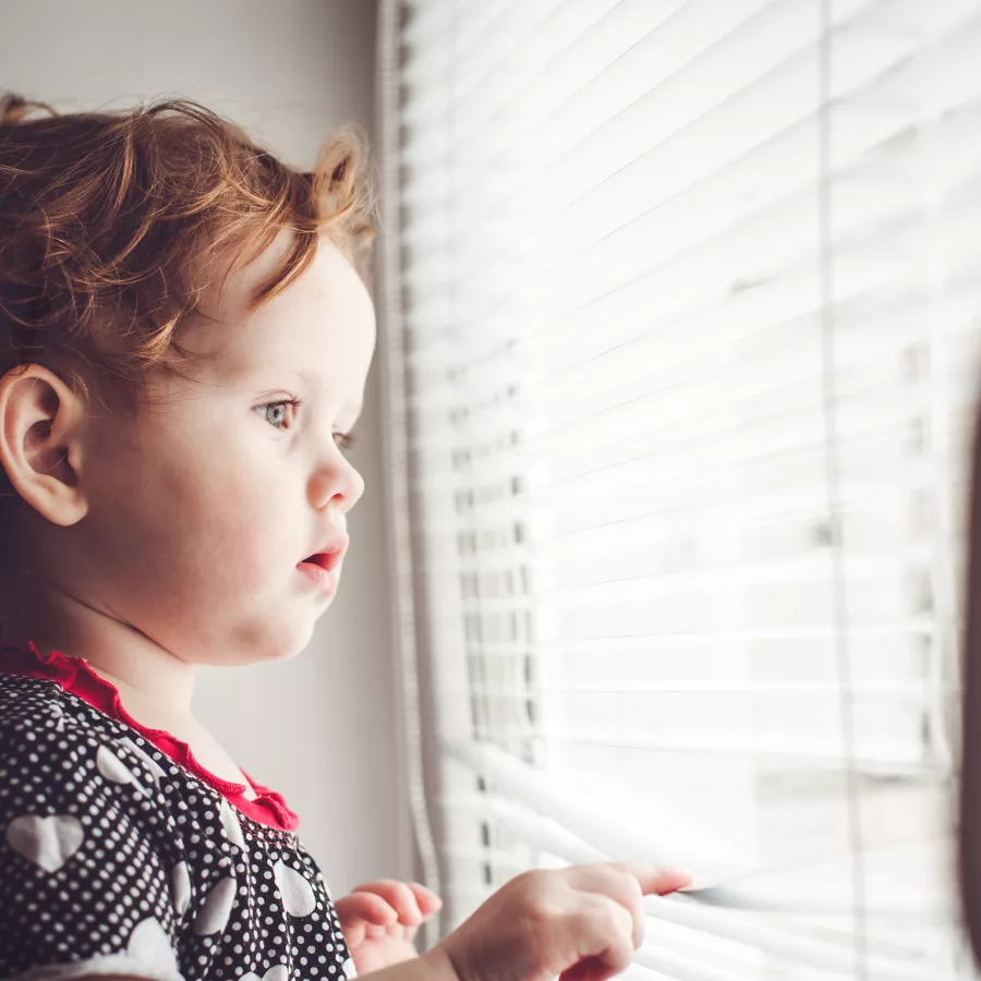 Toddler at a window